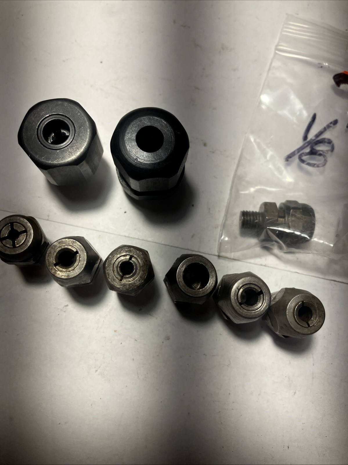 Vintage Aircraft Aviation Tool Threaded Angle Drill Bit Reamer Collets Holder