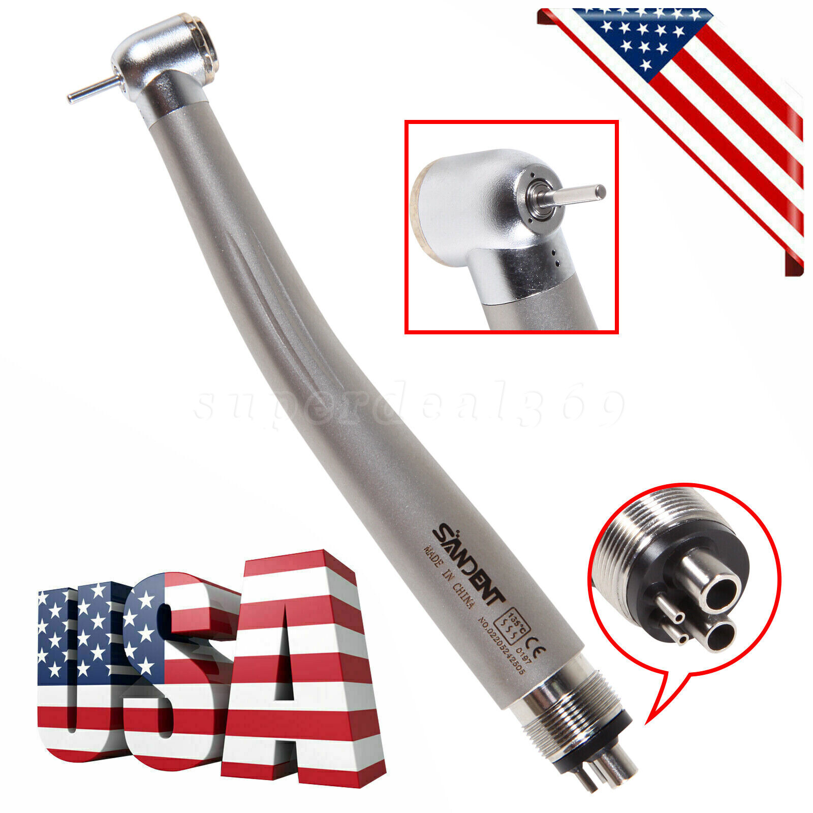 10pcs SANDENT NSK PANA MAX Style Dental High Speed Handpiece Push Button 4 Hole