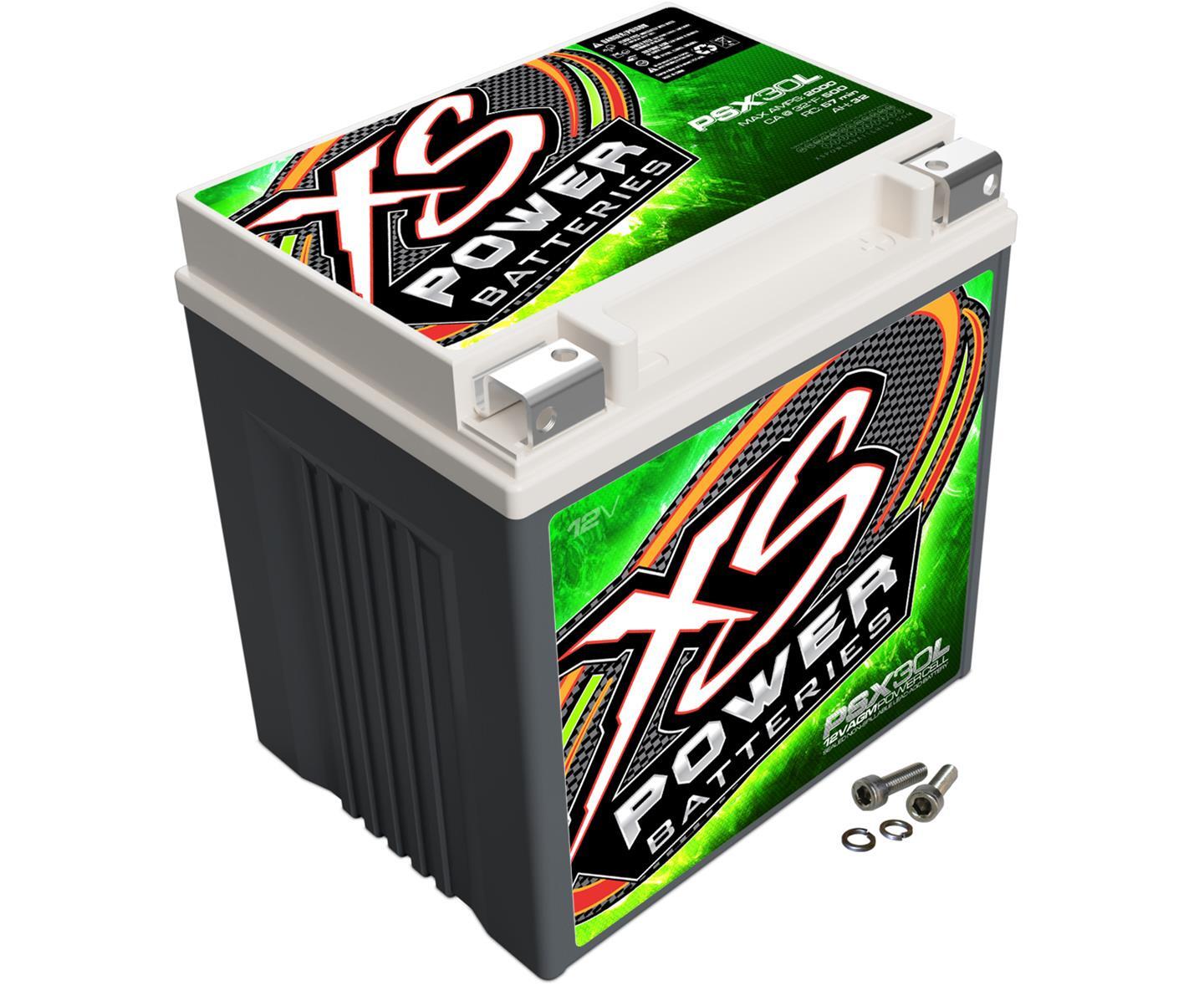 XS Power PSX30L 12V AGM Powersports Battery with M6 Terminal Bolts, Max 2000Amps
