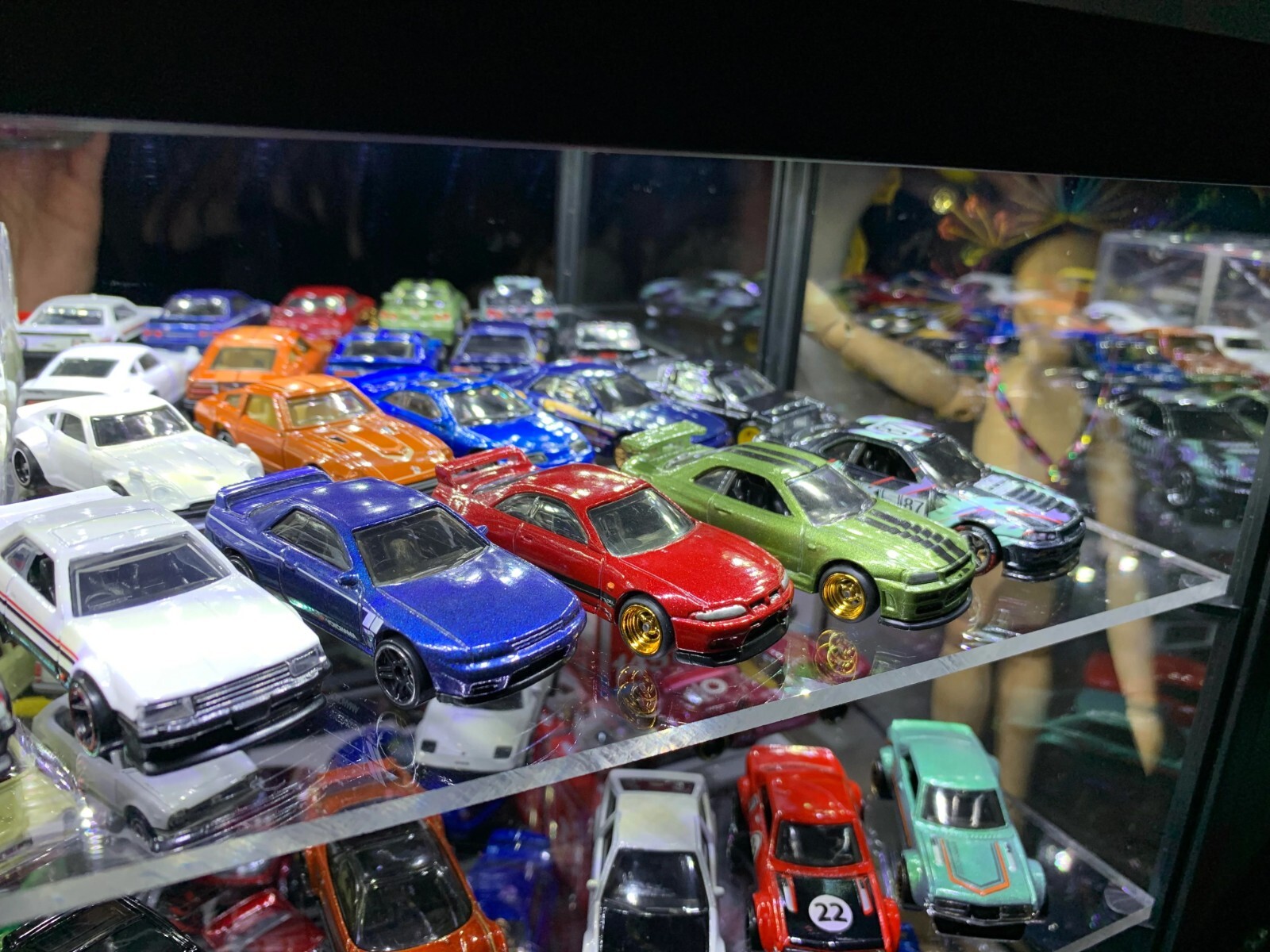 Car Display Case 4 Tier Acrylic LED Light 1/18 Model 1/24 Diecast 1/64 Cabinet