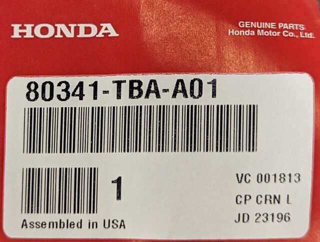 Genuine Honda Pipe AC Receiver (80341-TBA-A01)