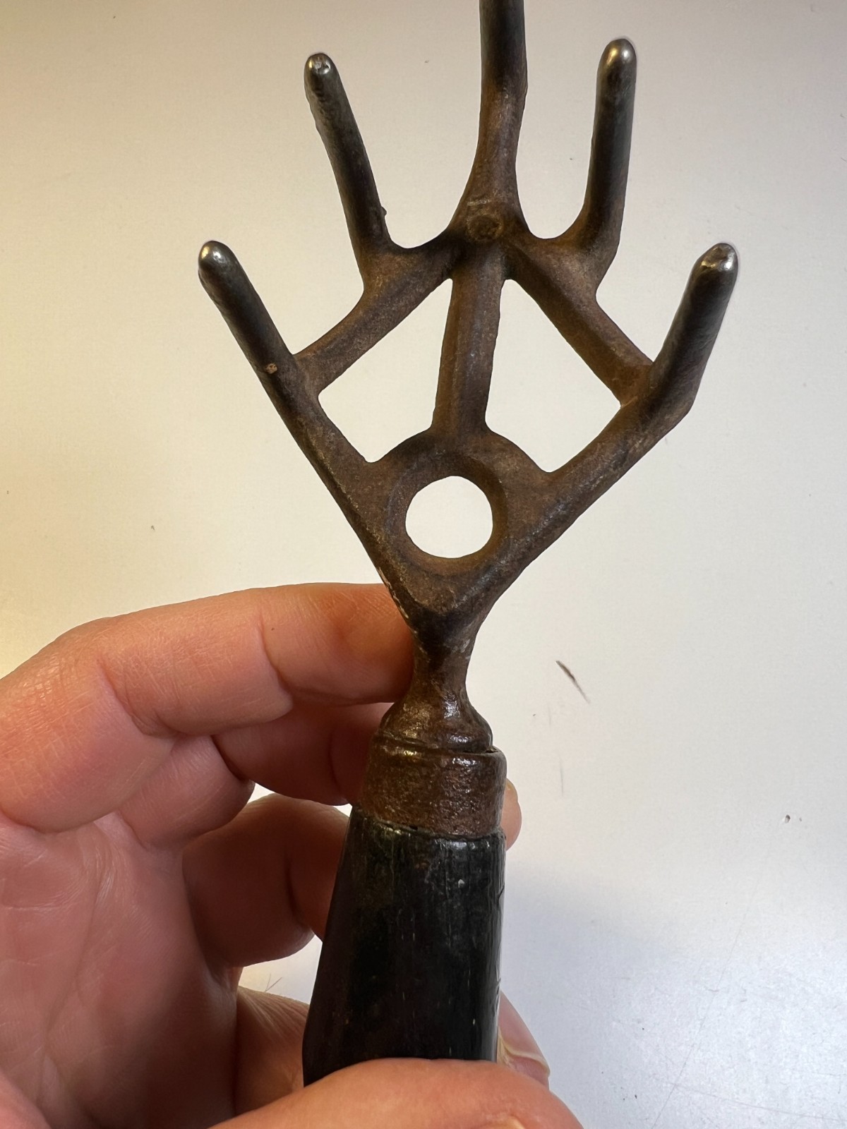 Antique 1800s Hand Cultivator Root Asparagus Fork Hand Forged Iron Garden Tool