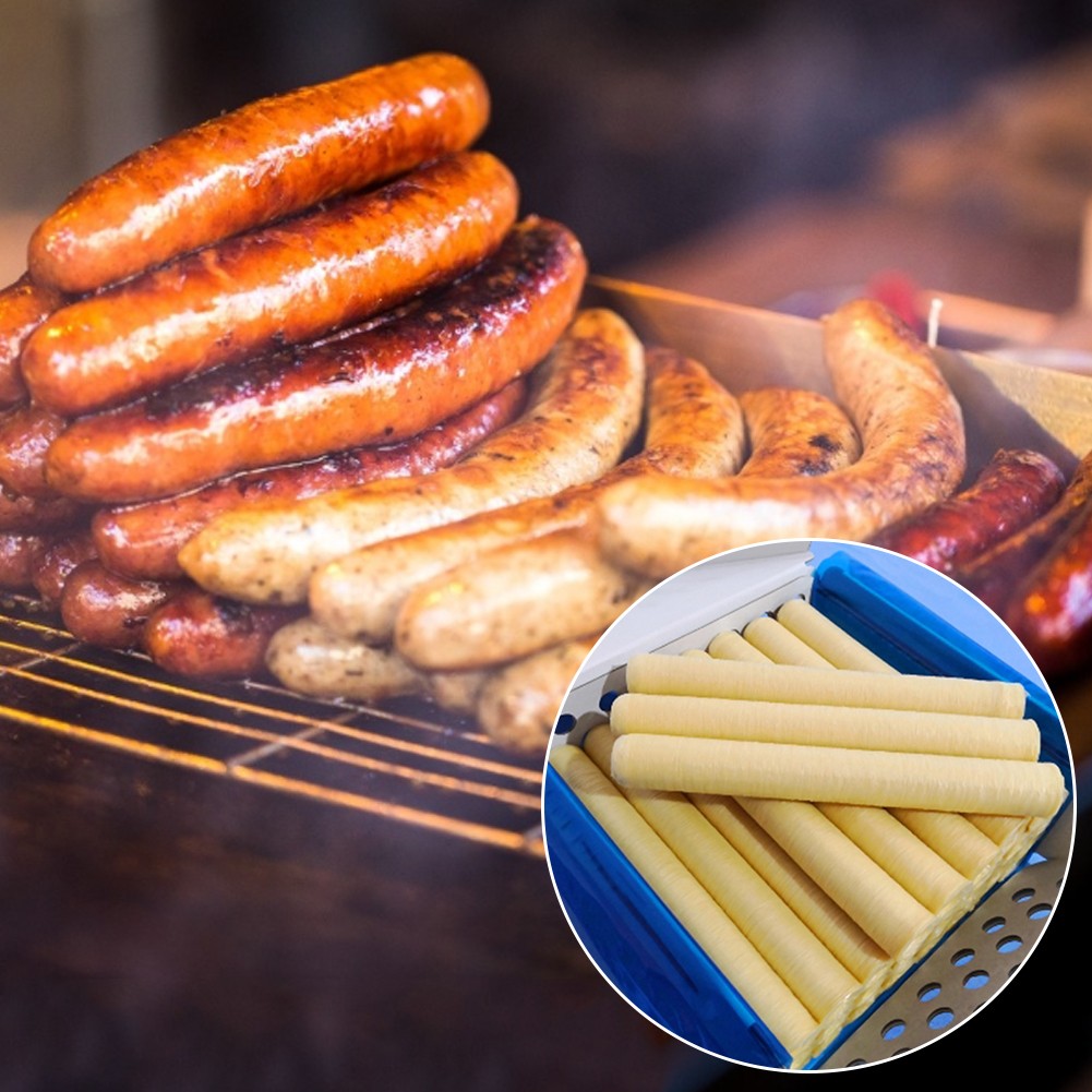 Collagen Sausage Casings for Cooked and Smoked, 26 mm X 46 ft for 20 lb