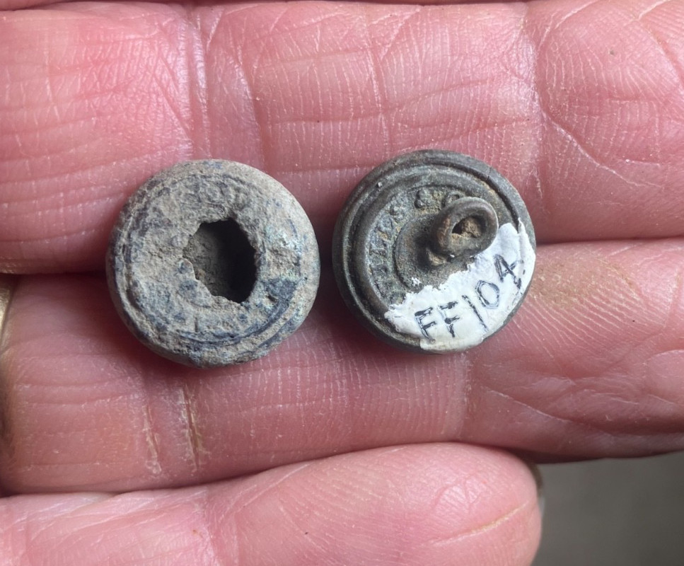 Early Artillery & Infantry marked cuff buttons-Found Fort Fillmore, New Mexico