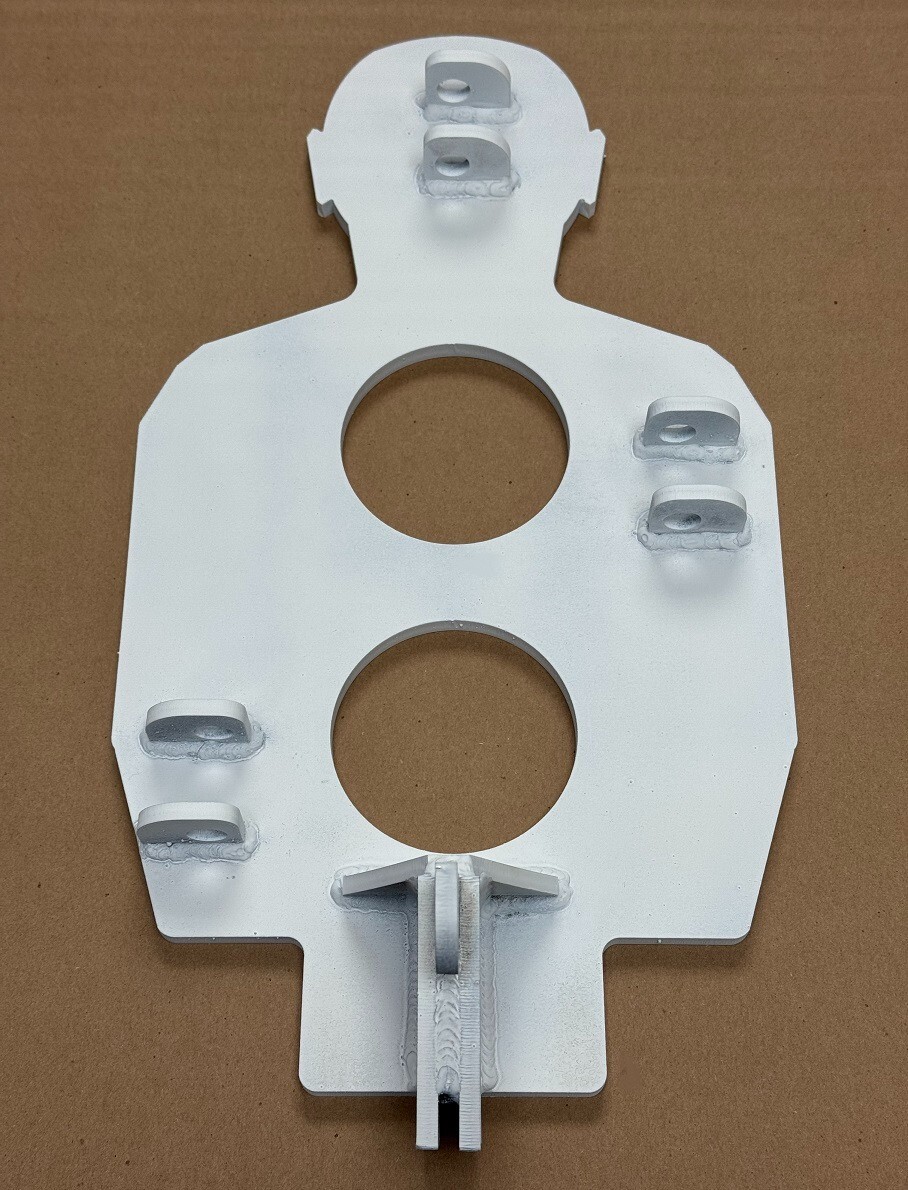 [SR] 3/8" Steel Dueling Tree Reactive Target 10"x18" Torso with 3 Swivel Paddles