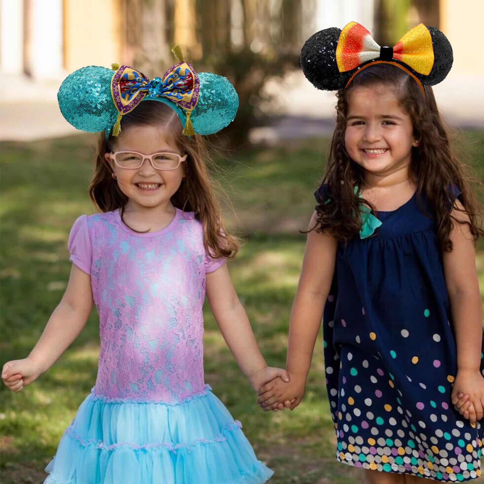 Disney-Aladdin Jasmine Magic Carpet Bow Sequin Palace Green Minnie Ears Headband