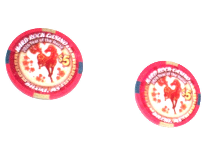 2026 "YEAR OF THE HORSE" HARD ROCK CASINO BILOXI,MS ANNUAL $5 CHIPS-SET of 2