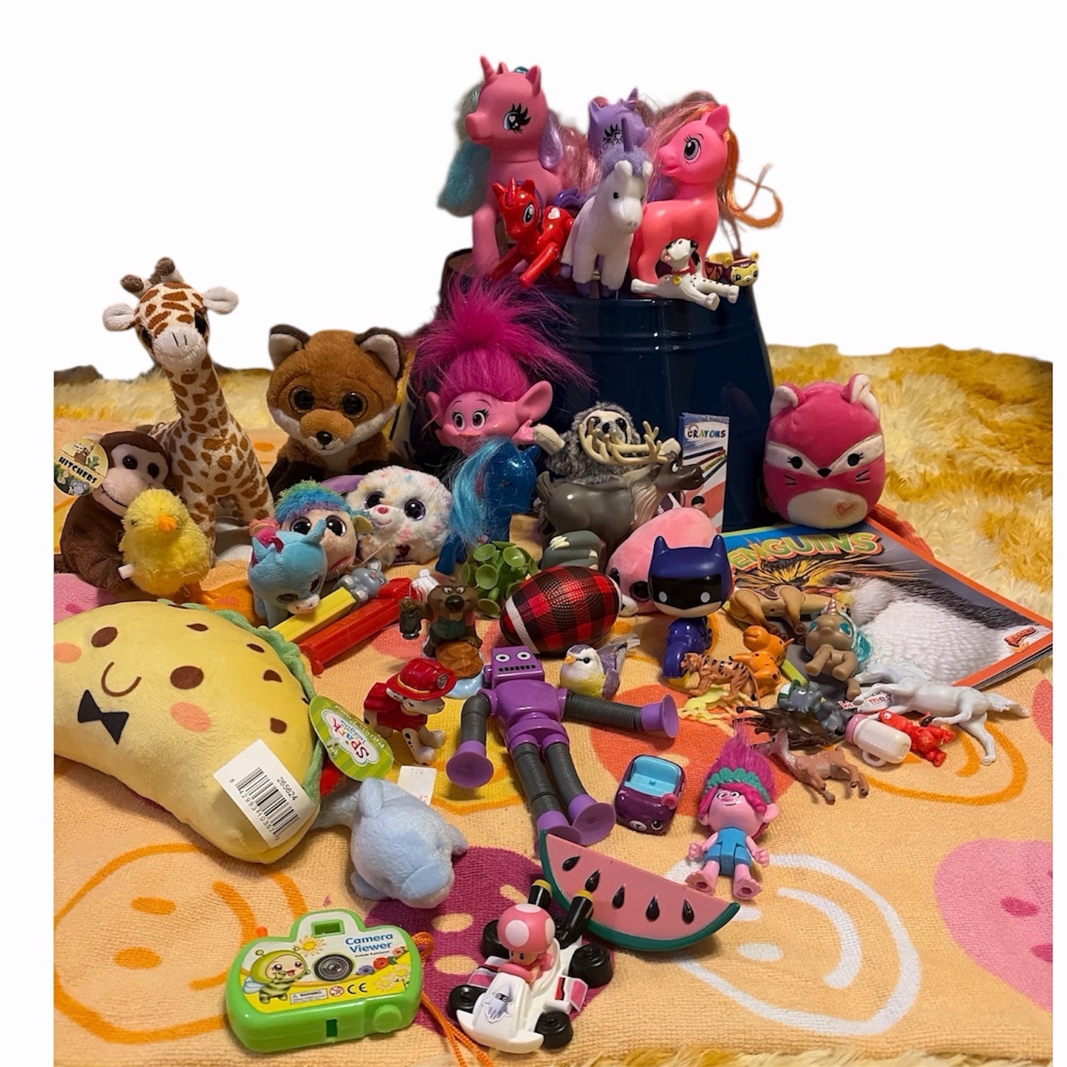 Mixed Lot Girl Toys Ponies Squishmallow Plush Book Trolls Animals Trinkets 4lbs