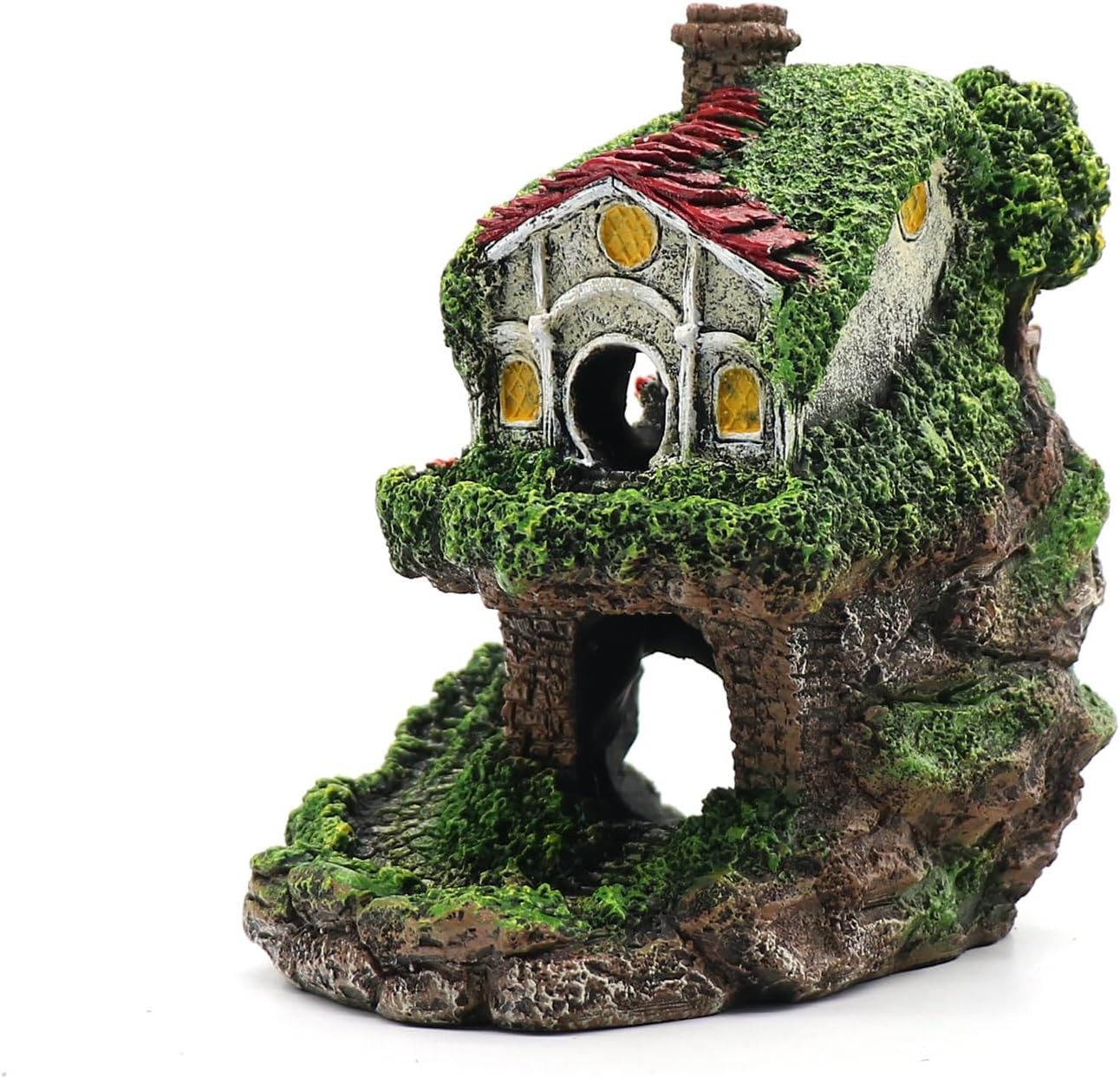 Aquarium Decor Hideaway Cave, Betta Fish Tank House Accessories for Green