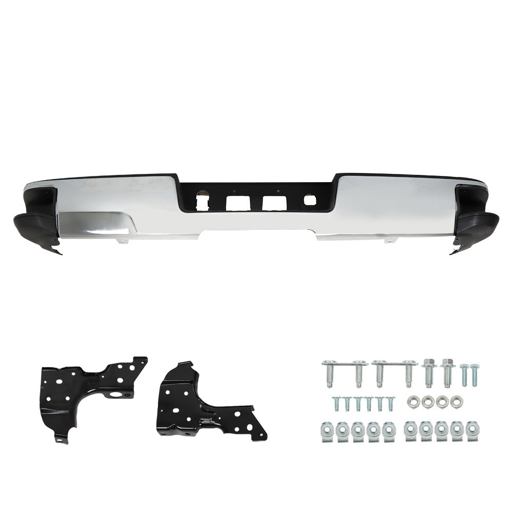 For Chevy Silverado GMC Sierra 1500 2014-2018 Chrome Rear Step Bumper Assembly