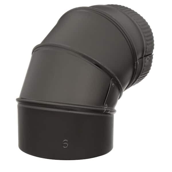 6" Inch 90 Degree Stove Pipe Elbow Adjustable for Wood Burning Stoves New