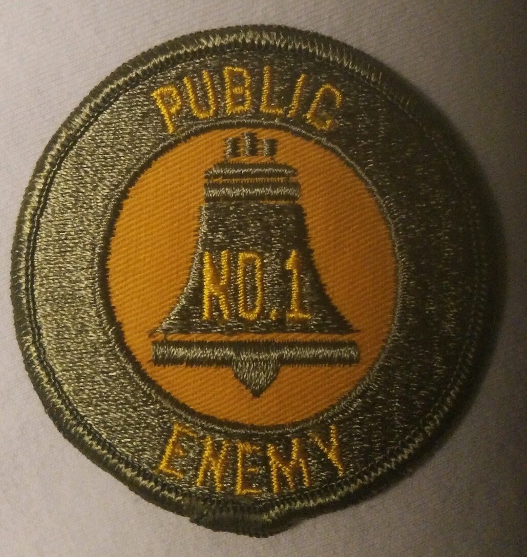 NEW old stock PUBLIC ENEMY #1 Vintage Spoof Patch NOS 70s no.1 Ma Bell