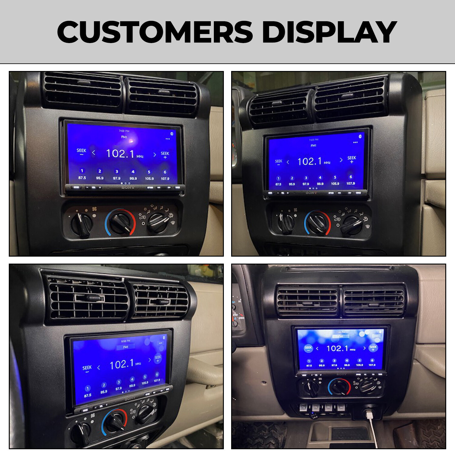 For 2003-2006 04 05 Jeep Wrangler TJ Double Din Radio Dash Kit w/ Wiring Harness