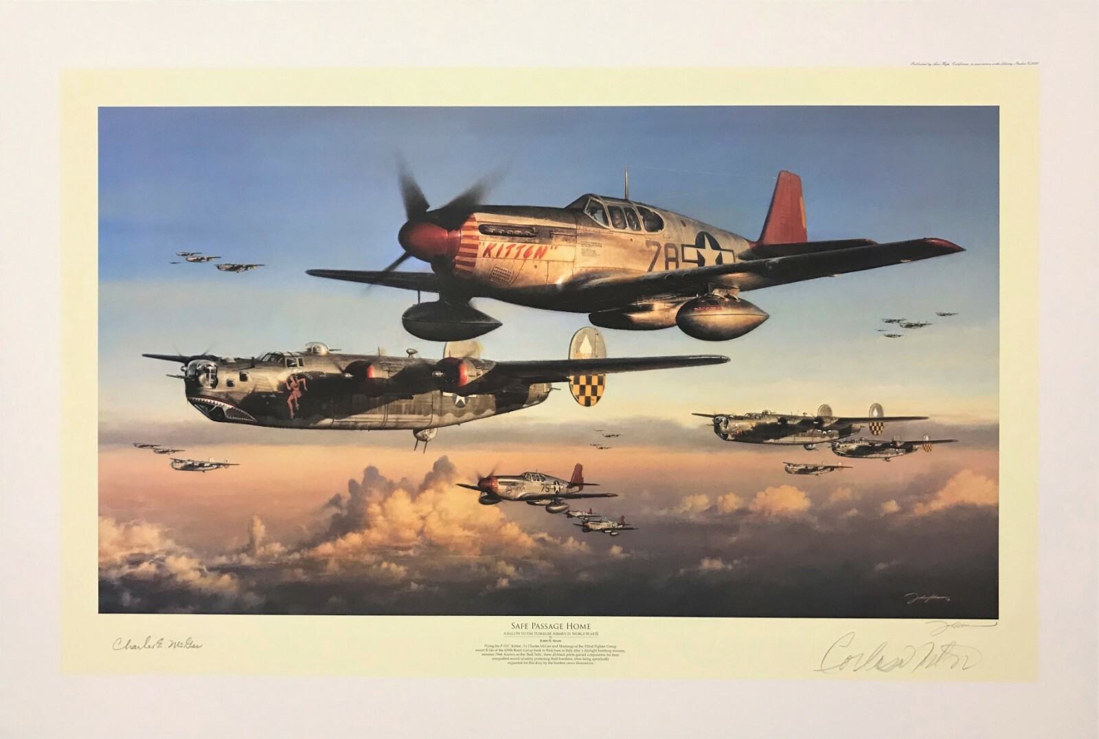 Safe Passage Home by John Shaw signed by Tuskegee Pilot Charles McGee