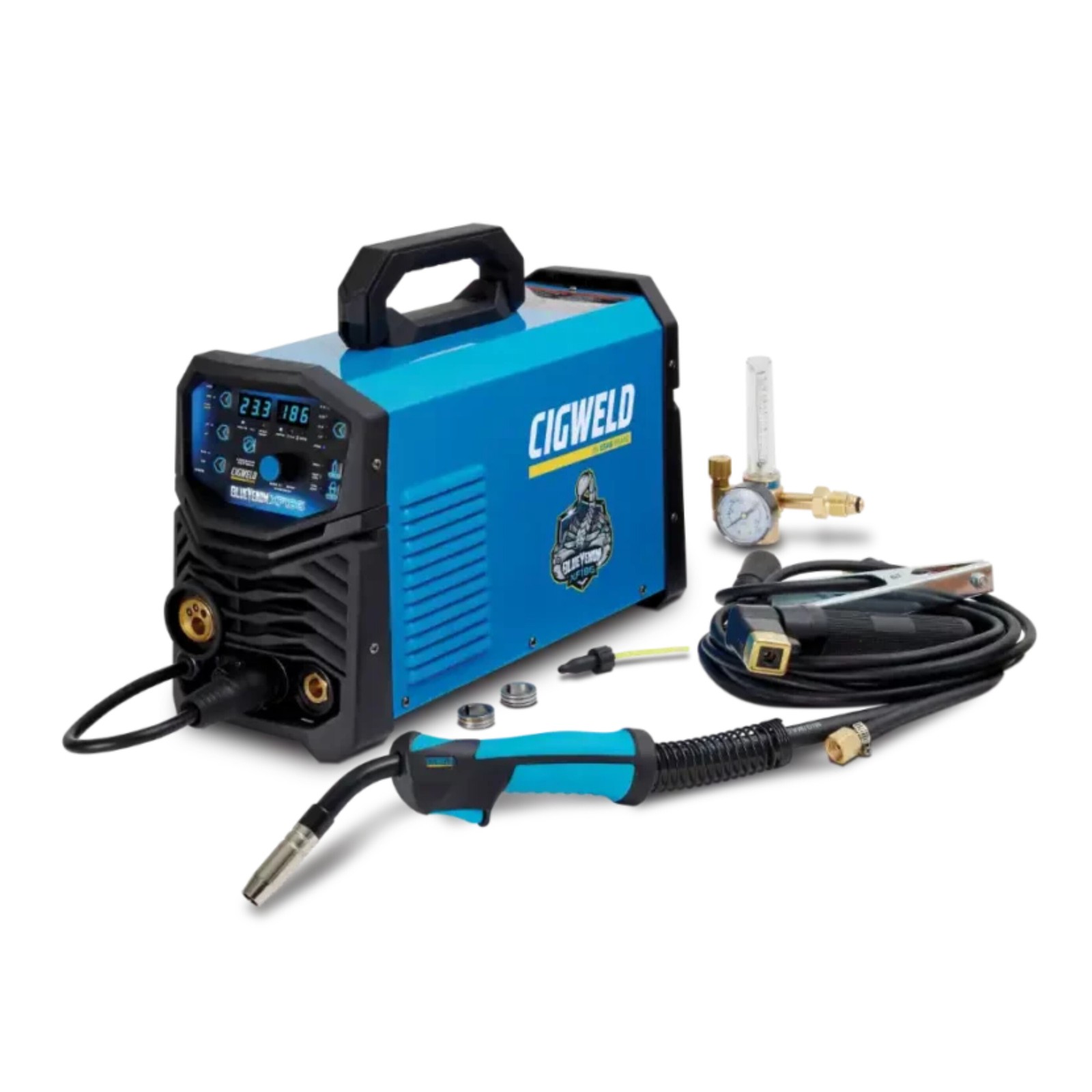 Cigweld Blue Venom XF186 Multi Welder Bundle + Helmet + Wire + Gloves W1400186