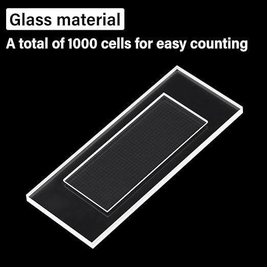  Glass Plankton Counting Cell w/ Case 1000 Grids Sedgewick Rafter Cover Glass