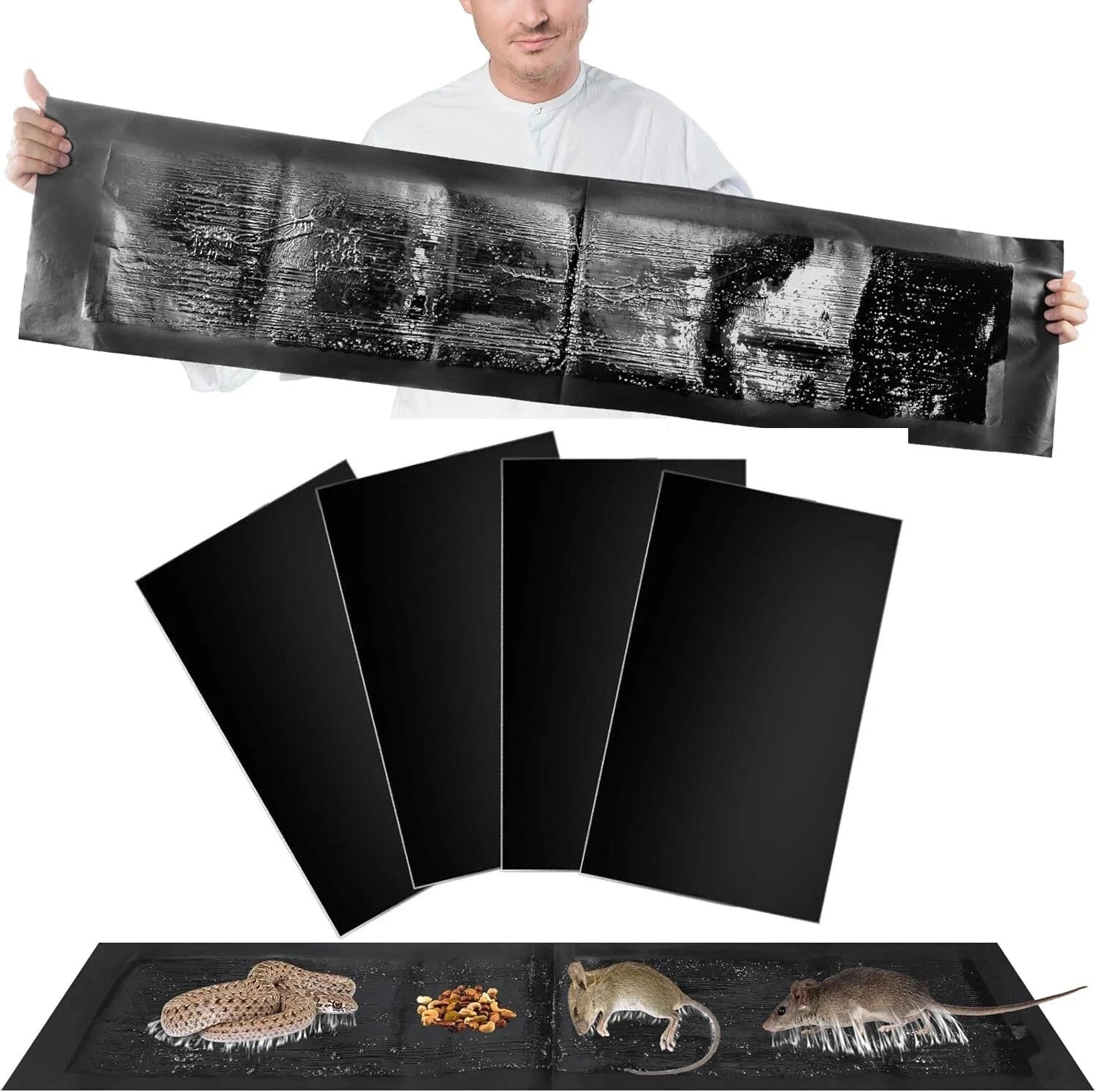 4 Pack Large Mice Mouse Glue Traps Rodent Catcher Rat Board Indoor Super Sticky