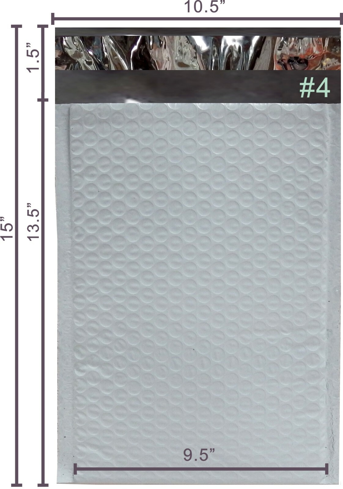 Yens® 100 #4 9.5x14.5 Poly Bubble Padded Envelopes Mailers Inner 9.5x13.5