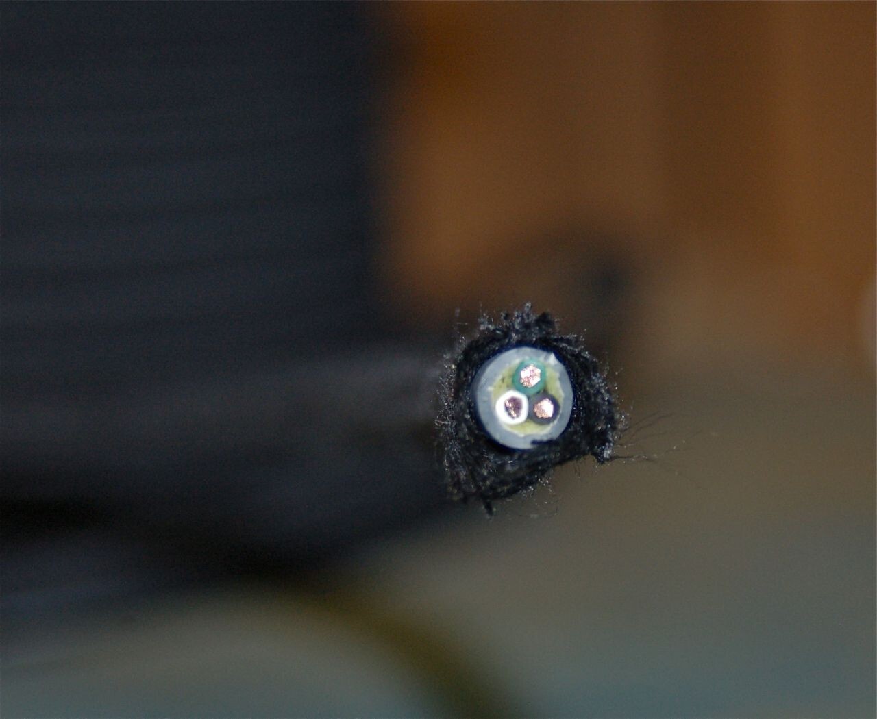 Black Cotton Cloth Covered 3-Wire Round Pulley Cord, Vintage Pendant Lights Fans