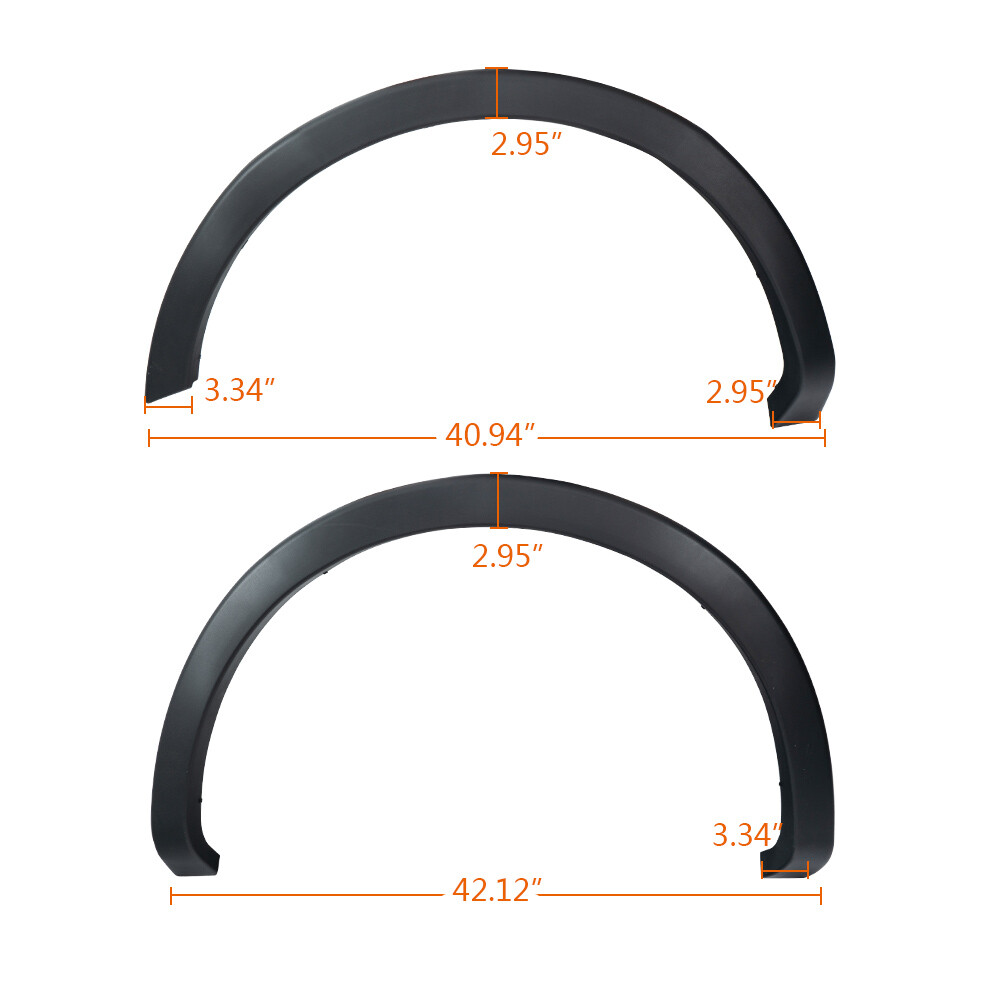Fit For 2009-14 Ford F150 Replacement Fender Flares Wheel Protector Matte Black