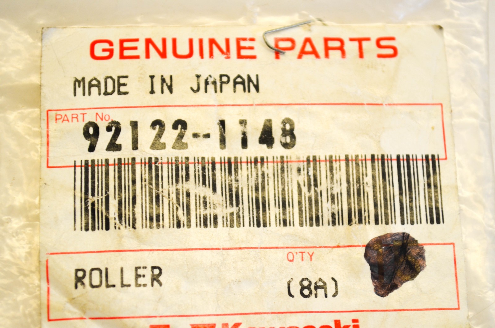 New OEM Kawasaki 92122-1148 Roller NOS