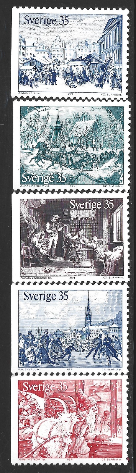 Sweden, Scott #904-908, Christmas Customs, MNH