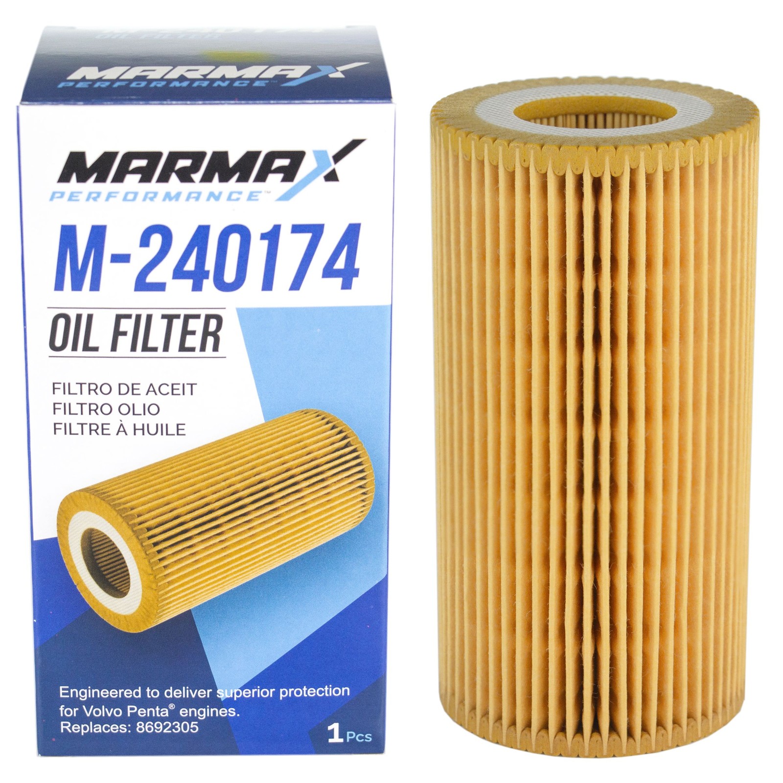 Oil Filter Insert Element for Volvo Penta 4.3 5.0 5.7 D3 8692305 Mann HU719/8X