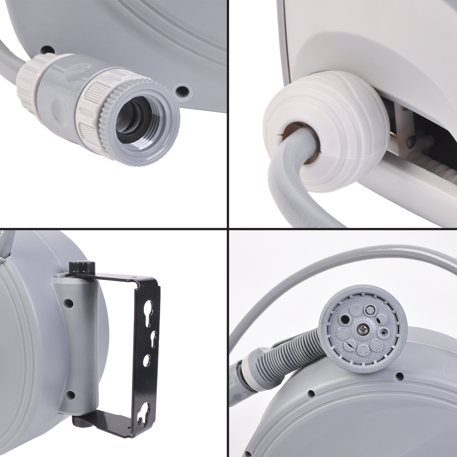 Retractable Water Hose Reel Garden Sprayer Wall Mount 32ft