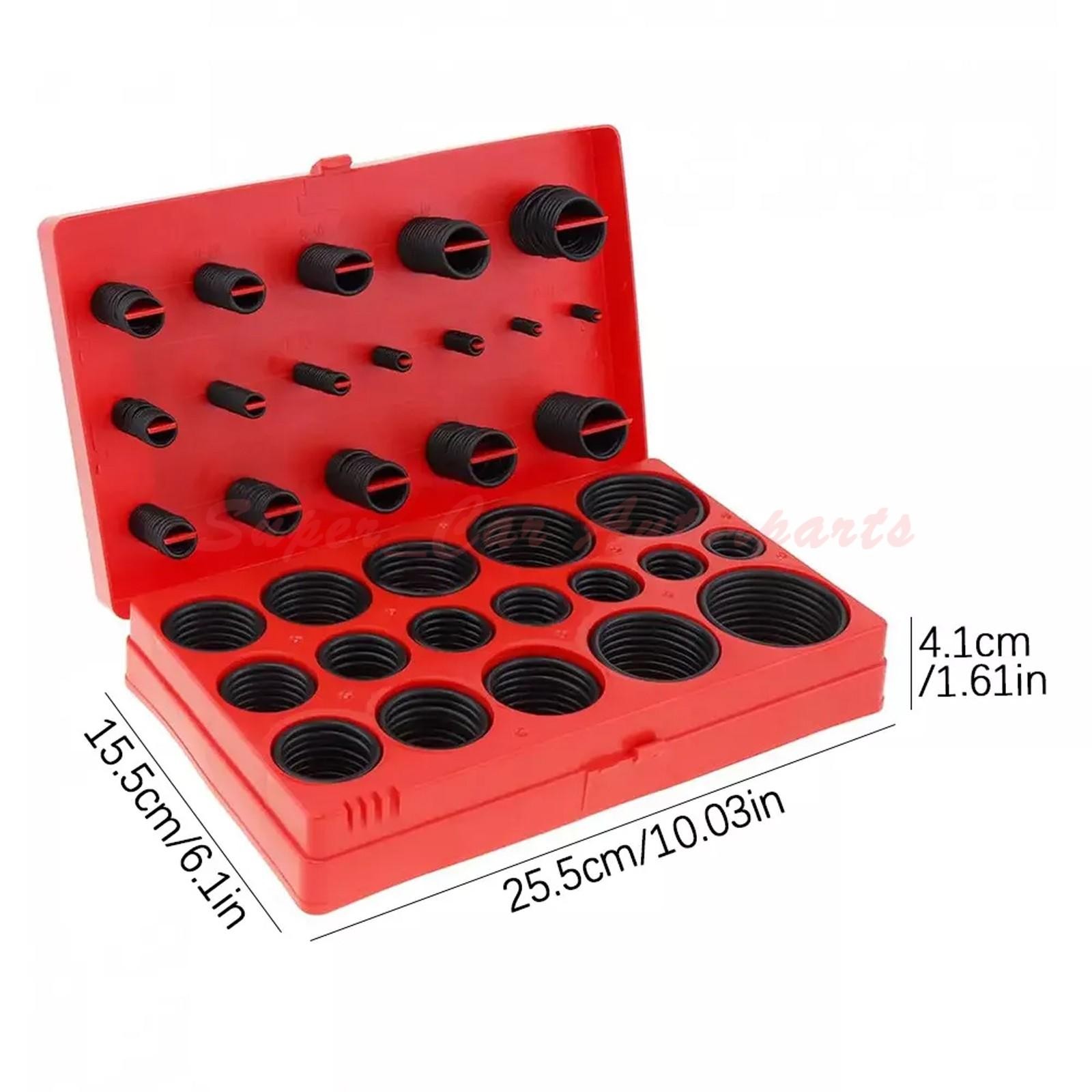 SAE Metric Rubber O-Ring Washer Assortment Kit Automotive Storage Case ORing Set