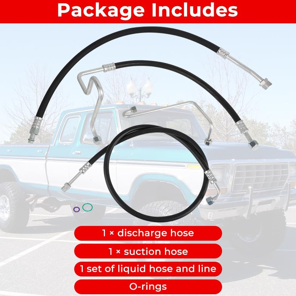 A/C Hose Line Set For 1976-79 Ford Bronco F-100 F-150 V8 Discharge Suction Hose