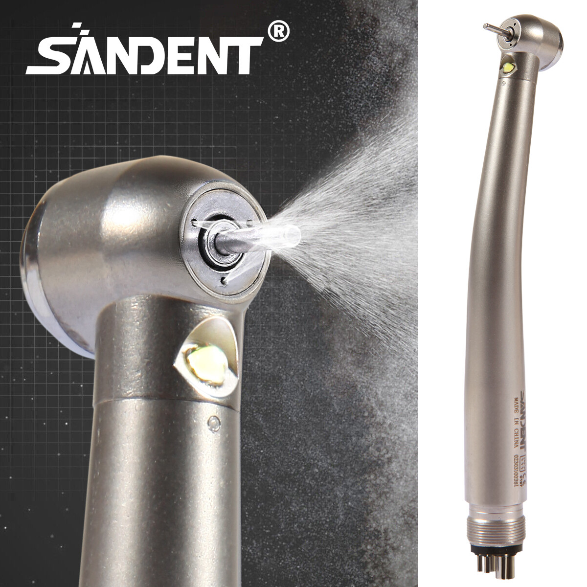 Dental LED E-generator High Speed Handpiece with Light 4 Hole For NSK Drill