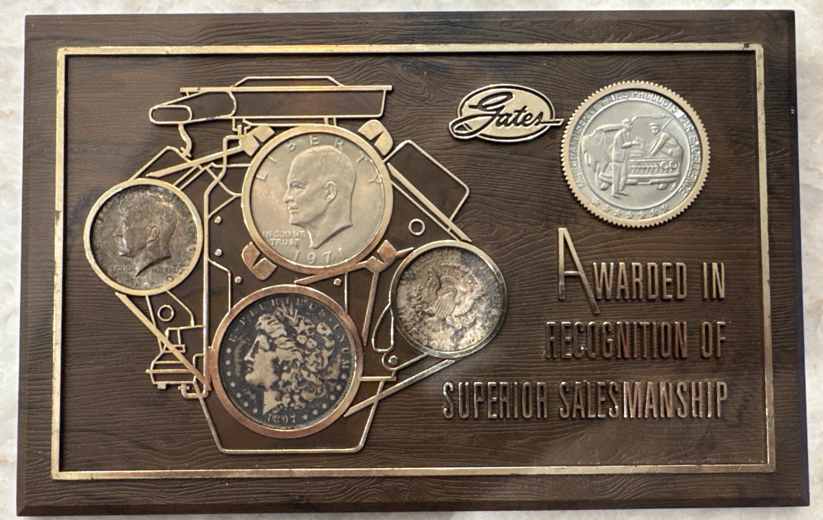 Gates Awarded Recognition Of Superior Salesmanship 1897 S Morgan Silver Dollar