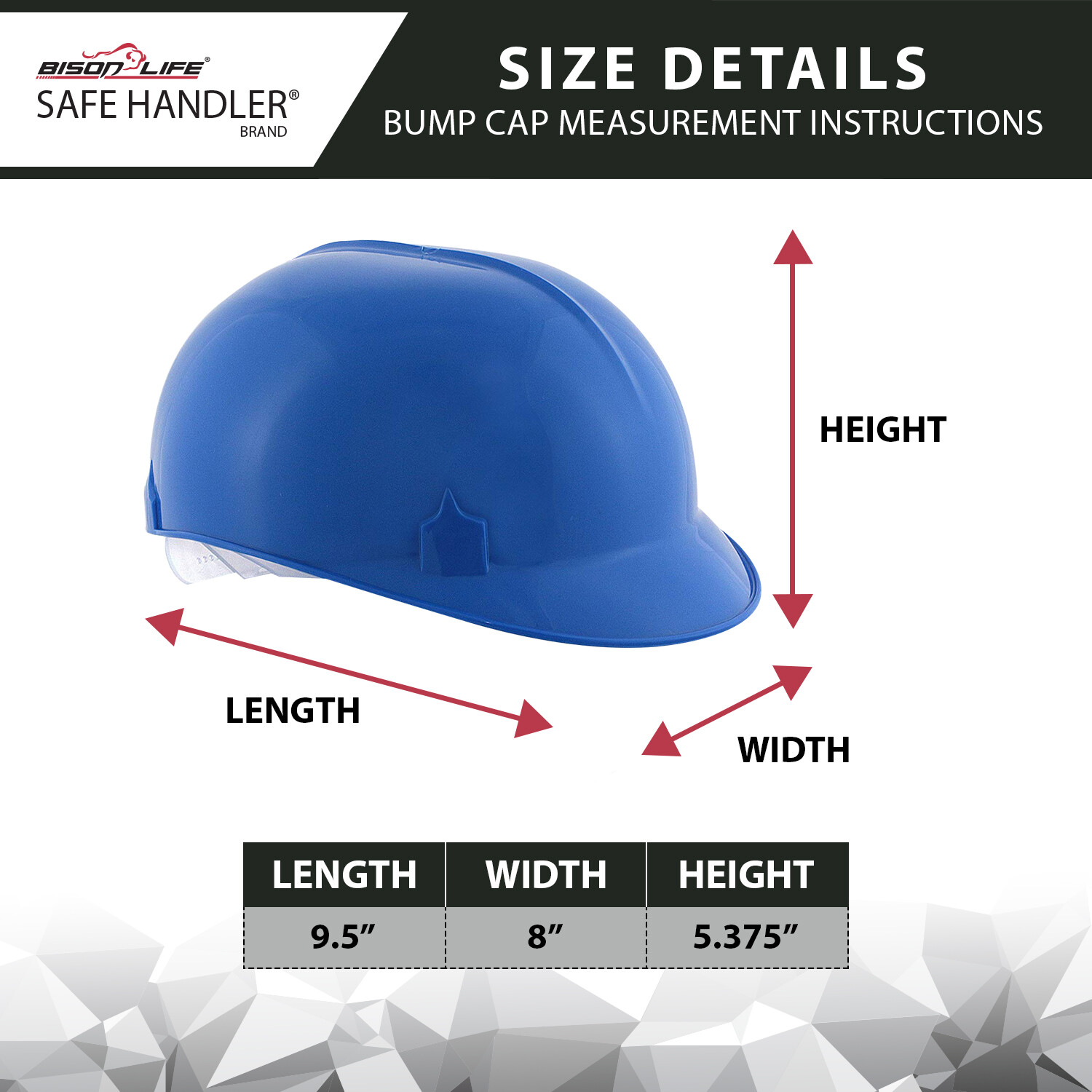 Bump Cap with 4 Point Pin Lock Suspension, HDPE Cap Style (Pack of 1)