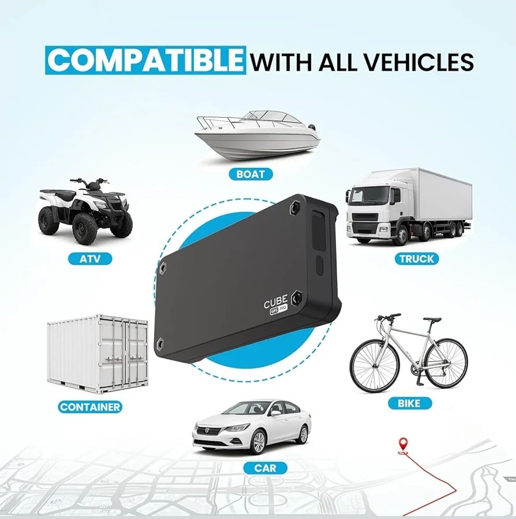 Cube GPS Pro - Universal Vehicle Tracker w/Magnetic Base / Rechargeable Battery