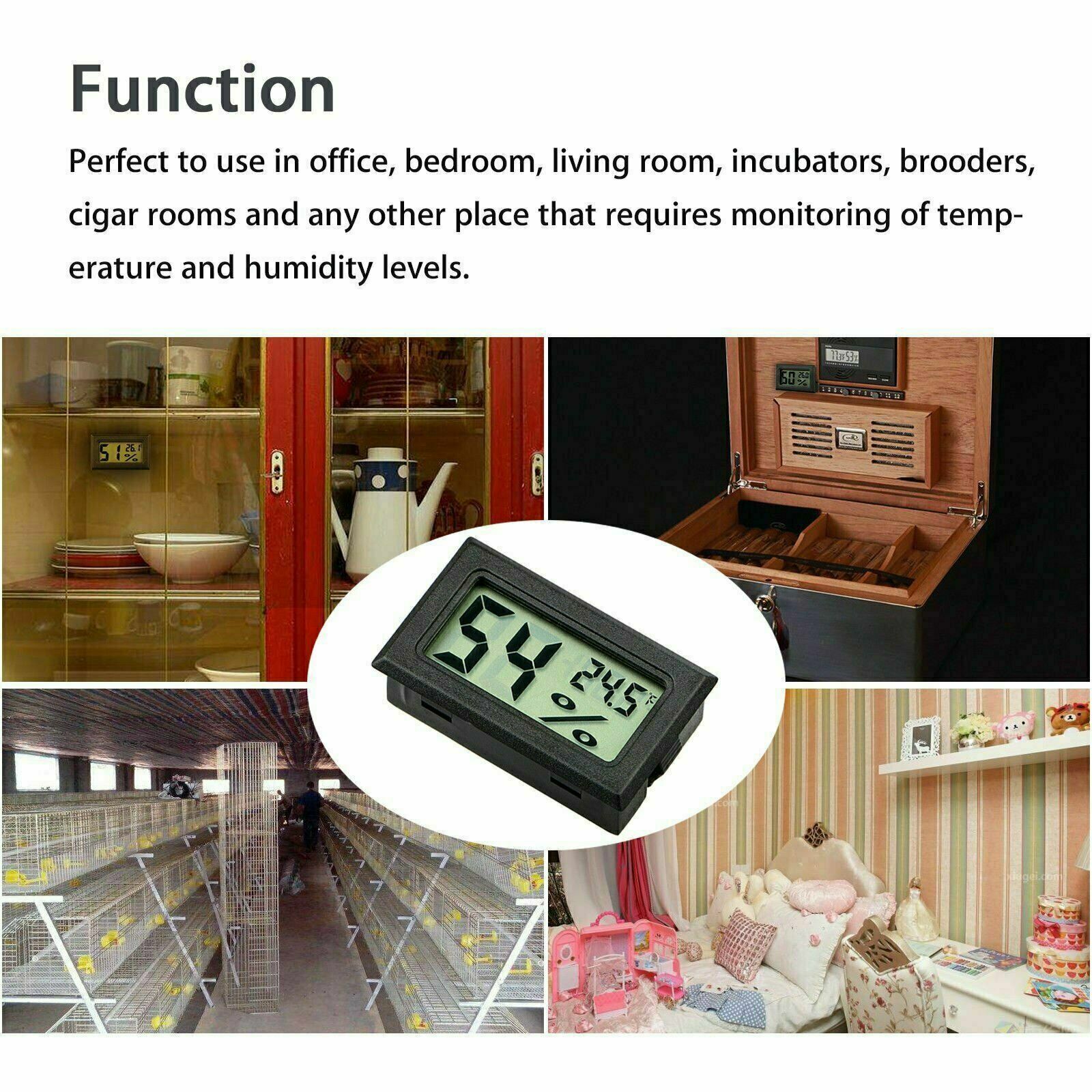 1-50 Pcs Mini Digital Indoor Thermometer Hygrometer Temperature Humidity Meter