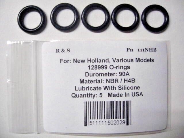 5 Compatible New Holland / Ford 128999 O-Rings / R&S 111NHB / NBR H4B