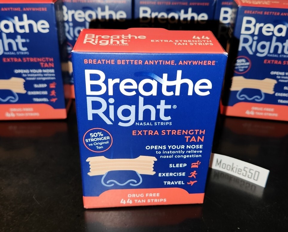 EXP 2028+! (132ct) 3 Boxes X 44ct Breathe Right Extra Strength TAN Nasal Strips