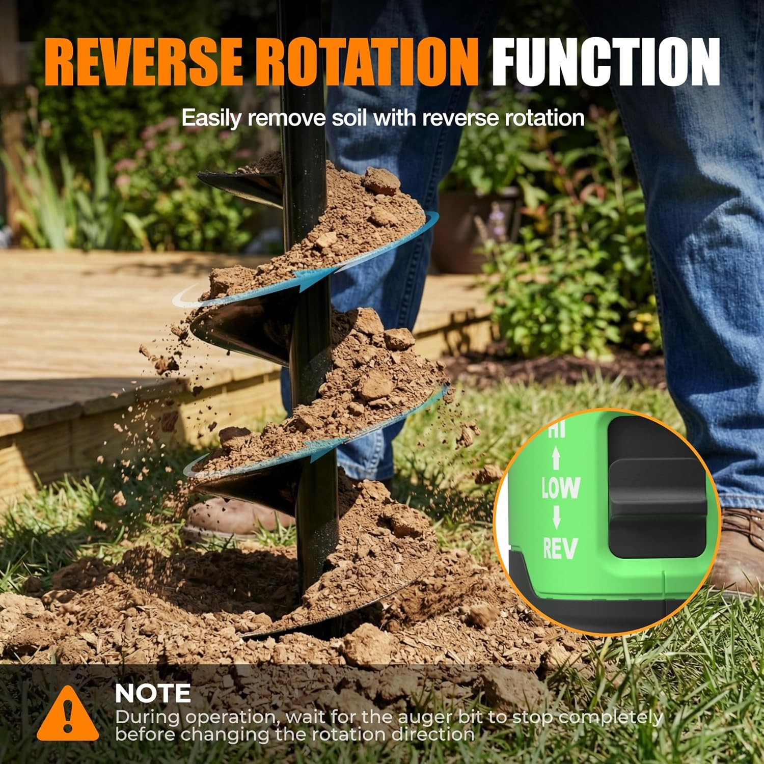 WORKPROX 40V Electric Auger Post Hole Digger 8" Earth Auger Brushless 4A Battery