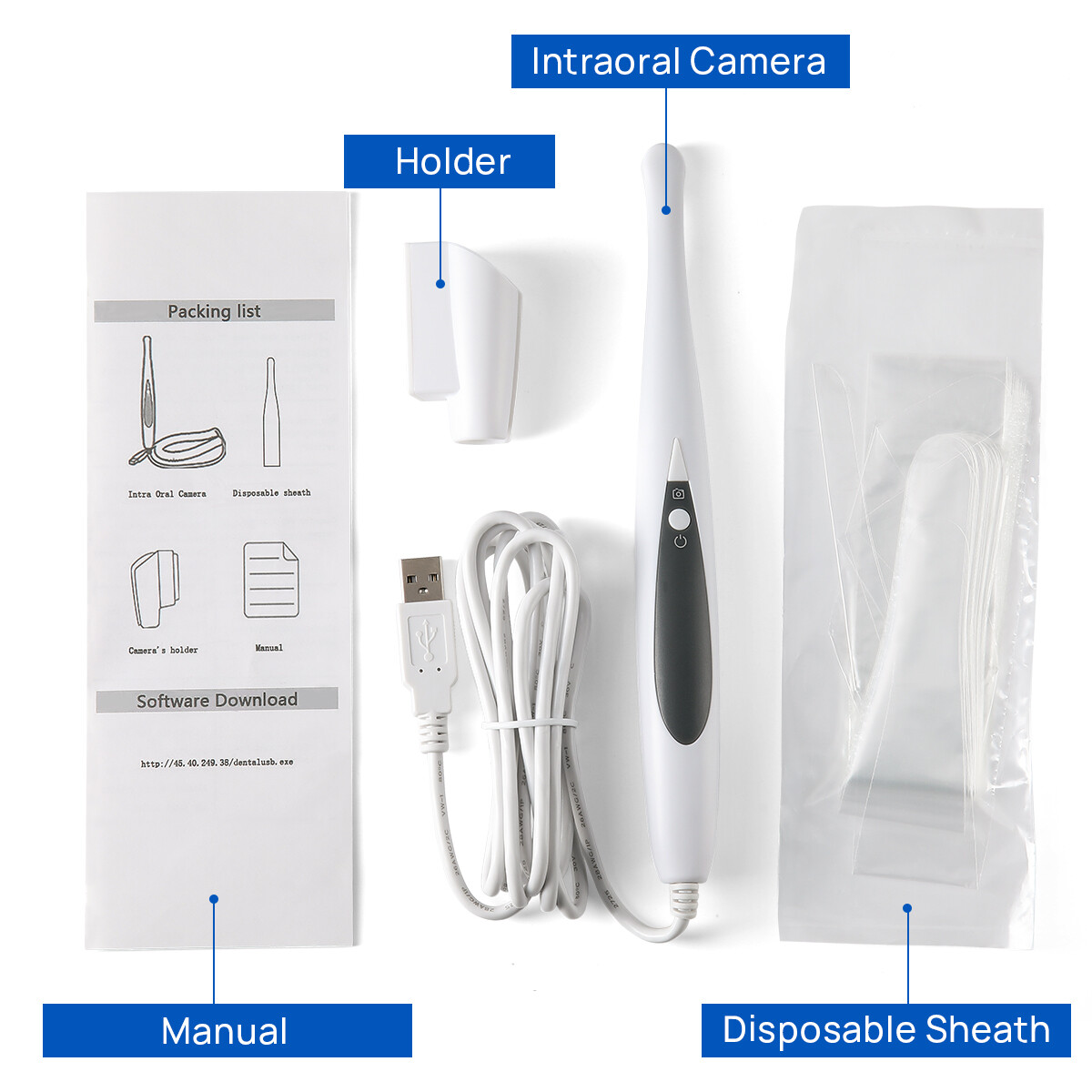 AZDENT Dental USB Intraoral Camera Digital Imaging LED Oral Camera Auto-Focus