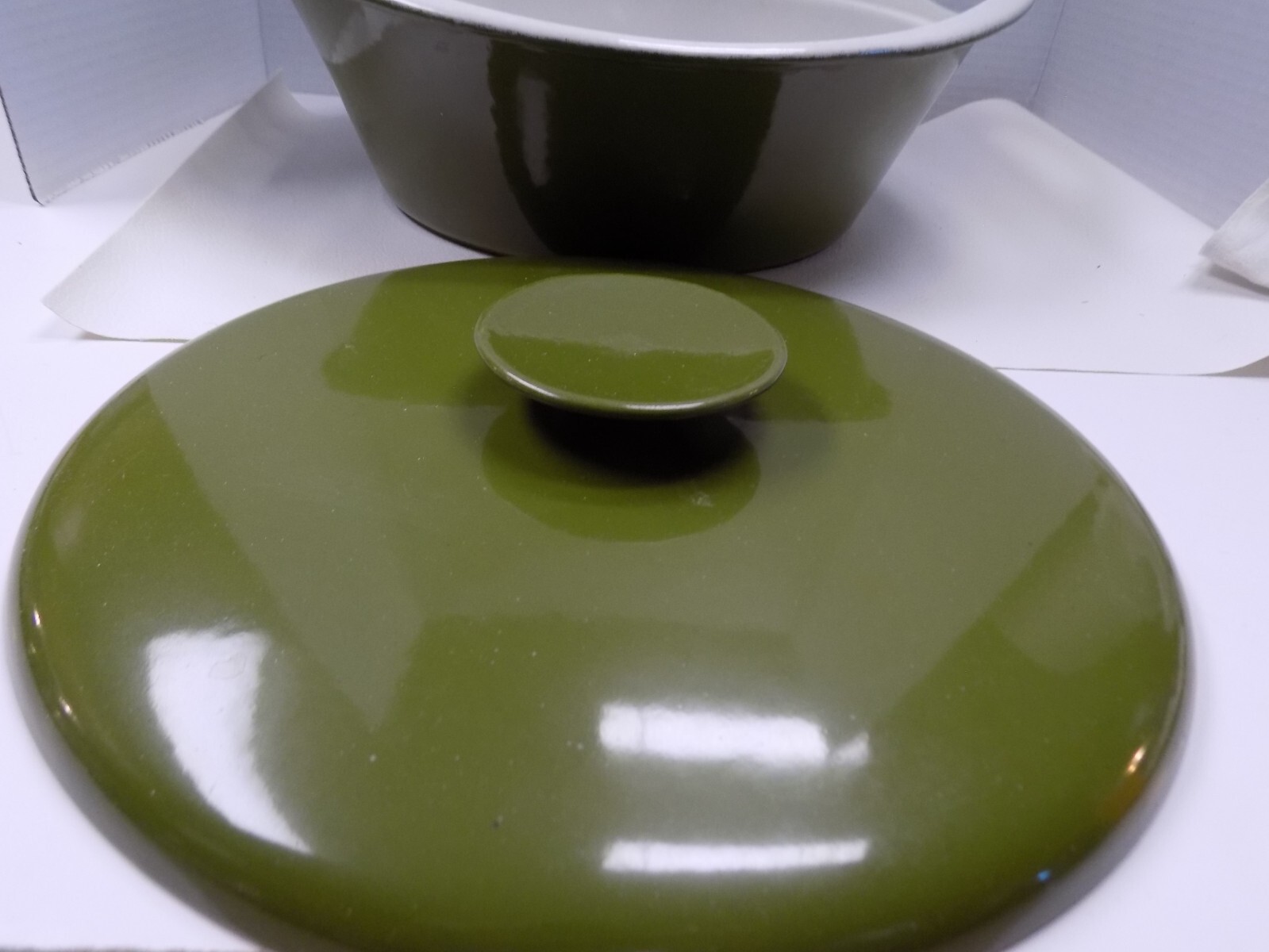 Rare MCM COPCO Denmark 4 qt Iron Enamelware Roaster Dutch Oven Pot Michael Lax