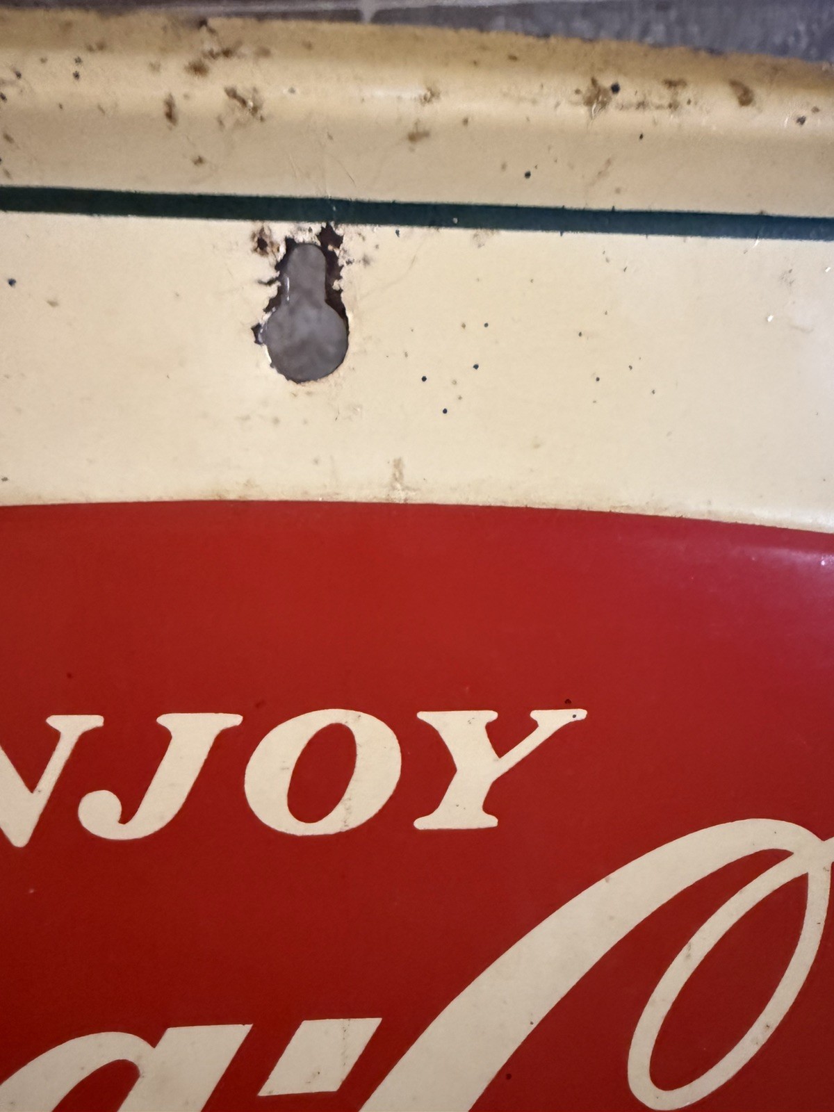 1950's Coca Cola Fishtail Delicious with Food Metal Menu Chalkboard Sign!