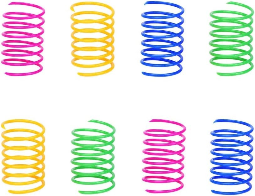 Cat Spring Toy 8 or 60 Pack Cat Kittens Toys Plastic Coil Spiral Springs for Swa