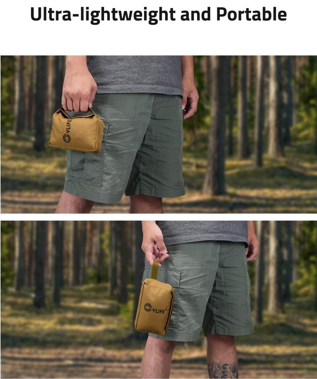 CVLIFE Shooting Rest Bag - Pre-Filled Gun Holders, Rifle for Long Khaki