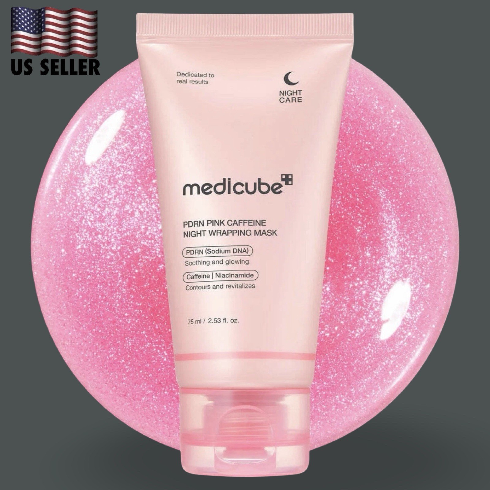 Medicube PDRN Pink Caffeine Overnight Wrapping Mask 75ml/2.53 fl oz [US SELLER]