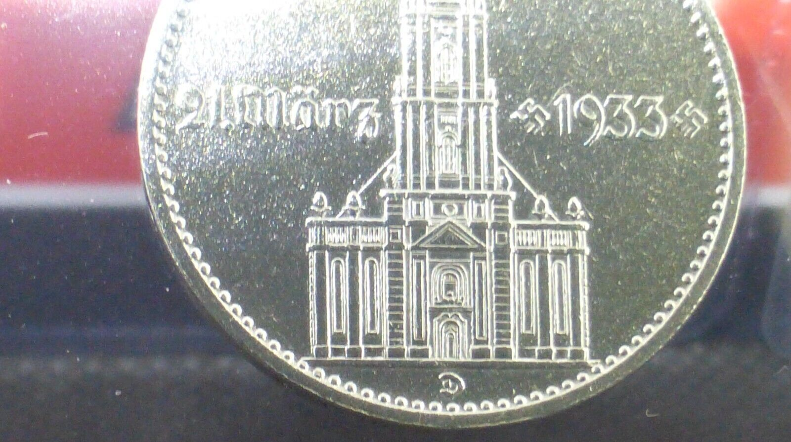Nazi Silver Coin 1934D 2 Reichsmark Potsdam Church Beautiful Third Reich Germany