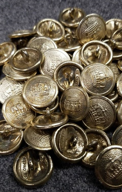 WWI German Button 1910 in Brass, 20MM buttons by the each