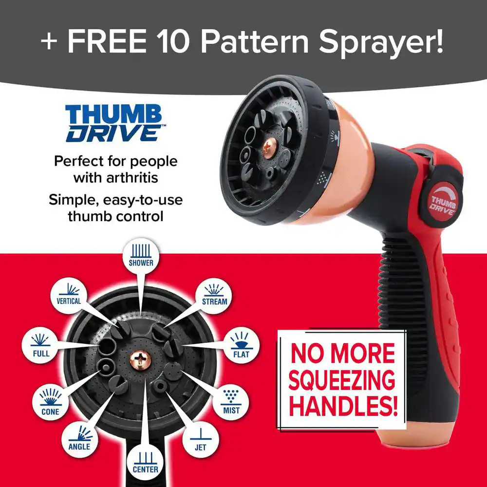 Copper Head 3/4 in X 75 Ft. W/New Pocket Pivot Expandable Garden Hose, Swivels 3