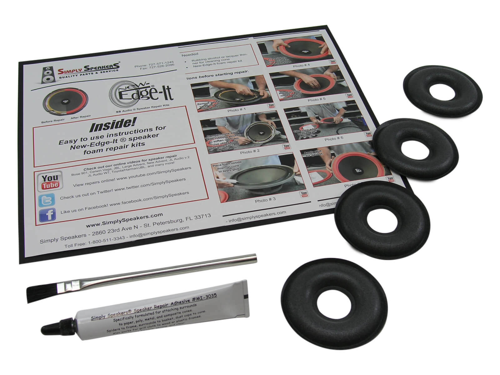 KEF Reference 104/2 Donut Dust Cap Center Foam Kit 4 Pack FSK-KEF-4 Free Ship