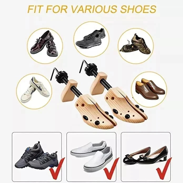 2-Way Wooden Adjustable Shoe Stretcher Expander Men Women Boot Size US 5-13