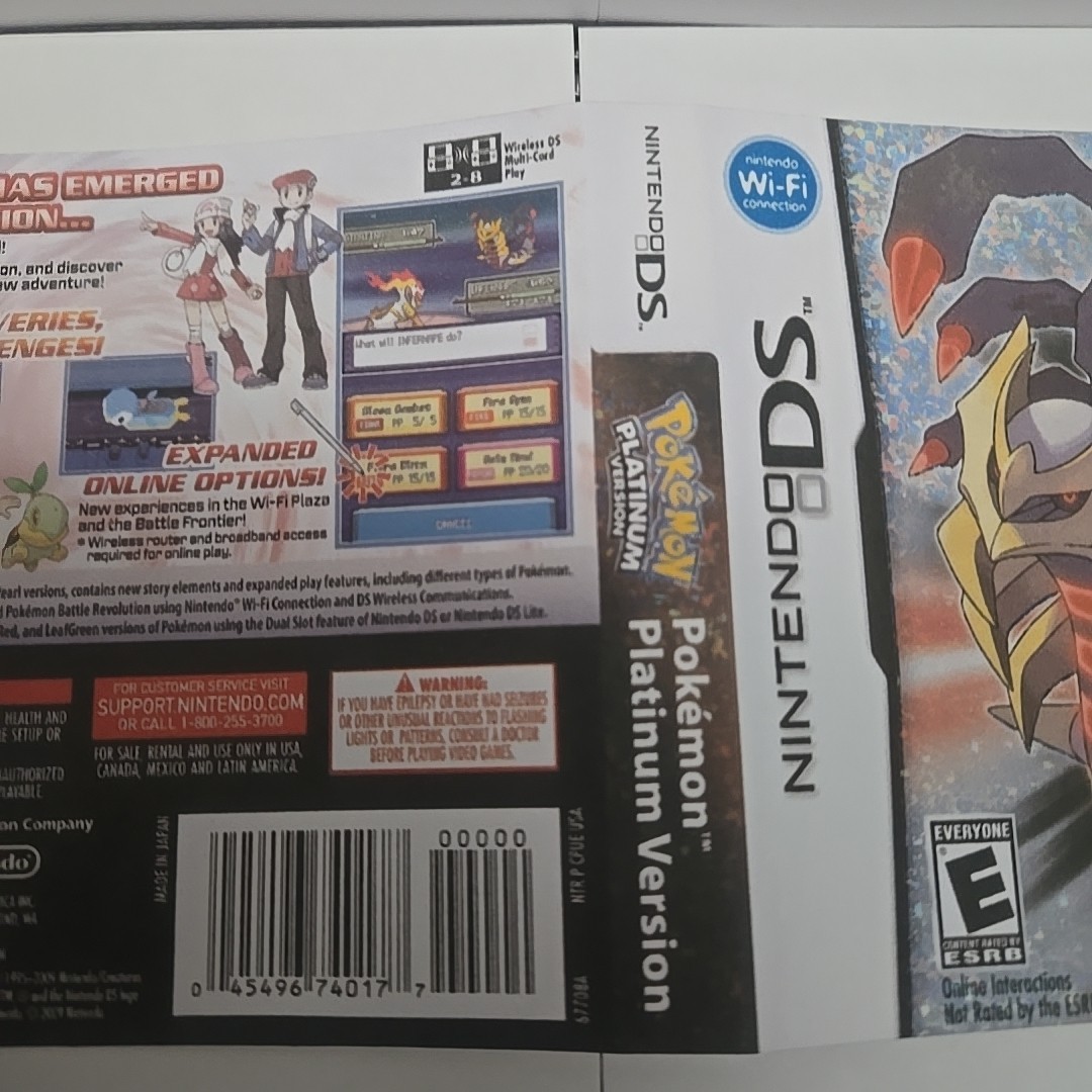 Replacement Case For Pokemon Platinum Version Nintendo DS